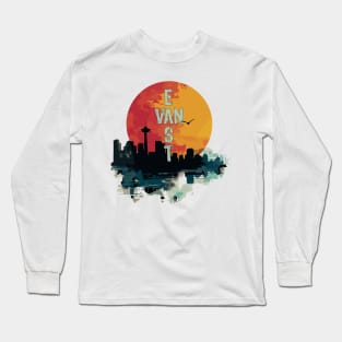 East Van Cross Sunset Silhouette Long Sleeve T-Shirt